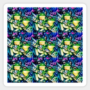 two froggies tiled Sticker